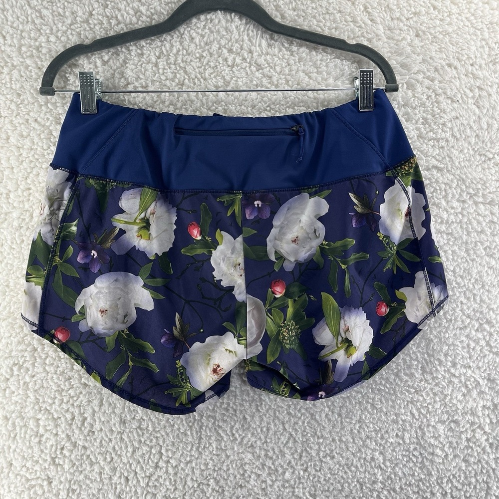 Oiselle Roga Shorts Women's Size 8 Blue Peony Casual Active Gym Workout Lined - Picture 10 of 10